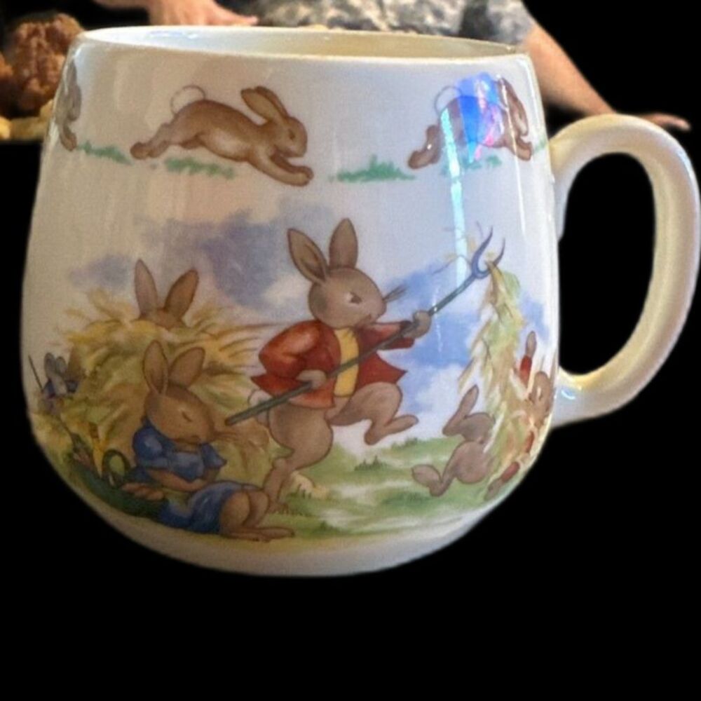 Royal Doulton Bunnykins vintage coffee cup on the farm